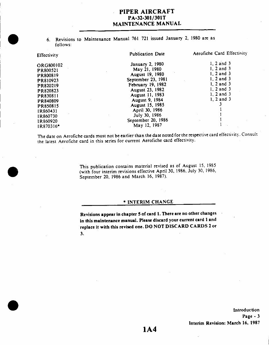 Piper Saratoga (PA-32-301/301T) Aircraft Maintenance Manual preview img 4