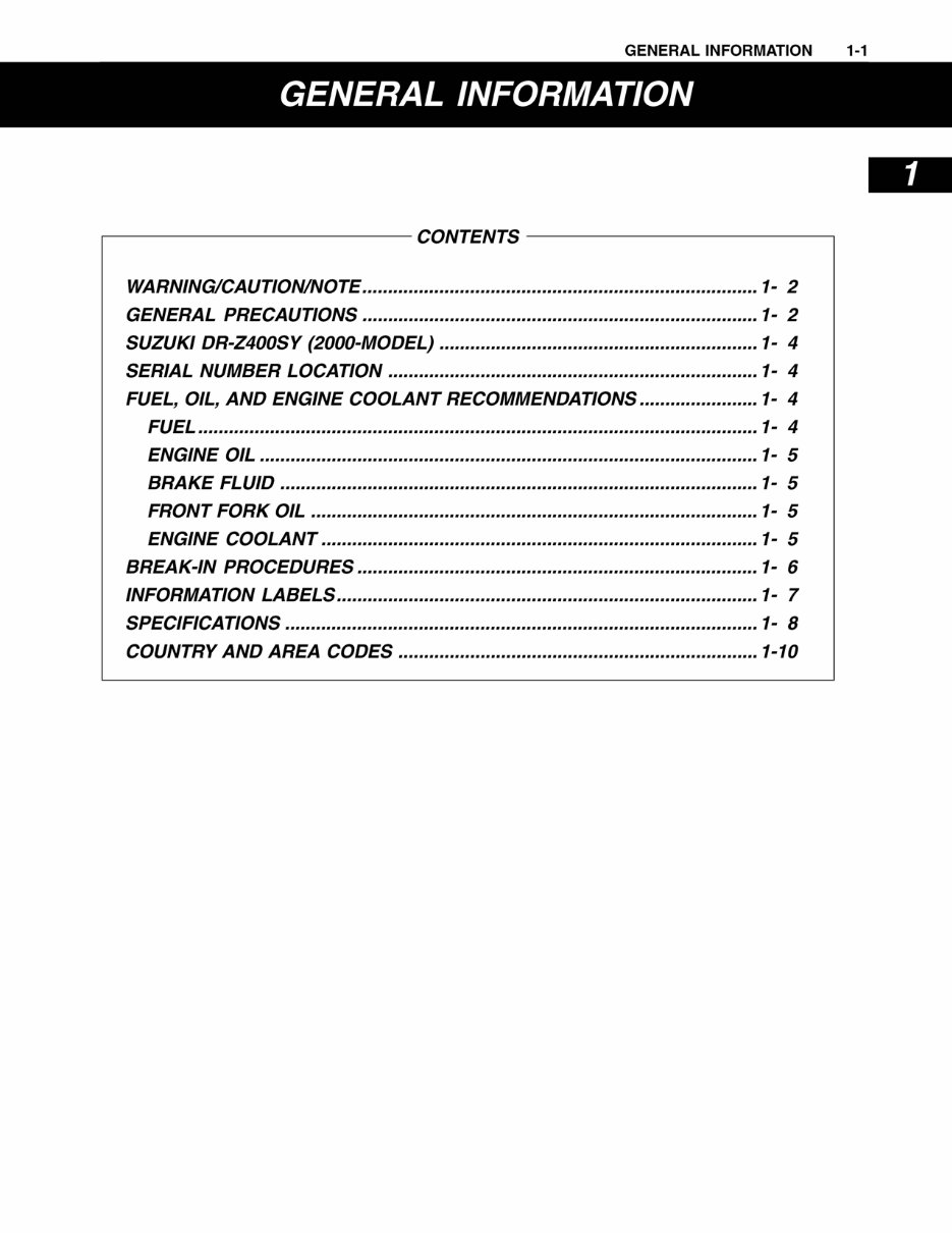 Suzuki DRZ 400 DRZ400 Service Repair Manual preview img 7