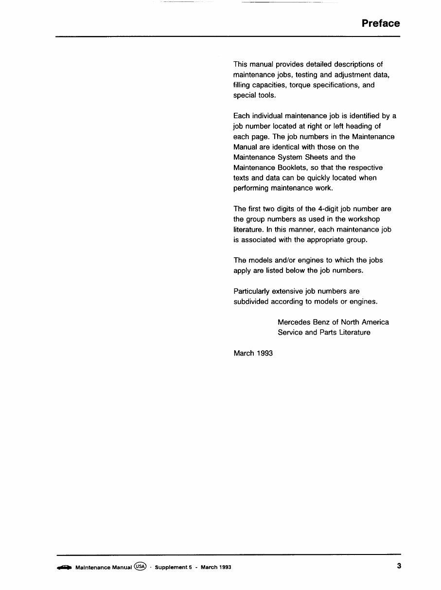 1981-1993 Mercedes-Benz Vehicles OEM Maintenance Manual preview img 3