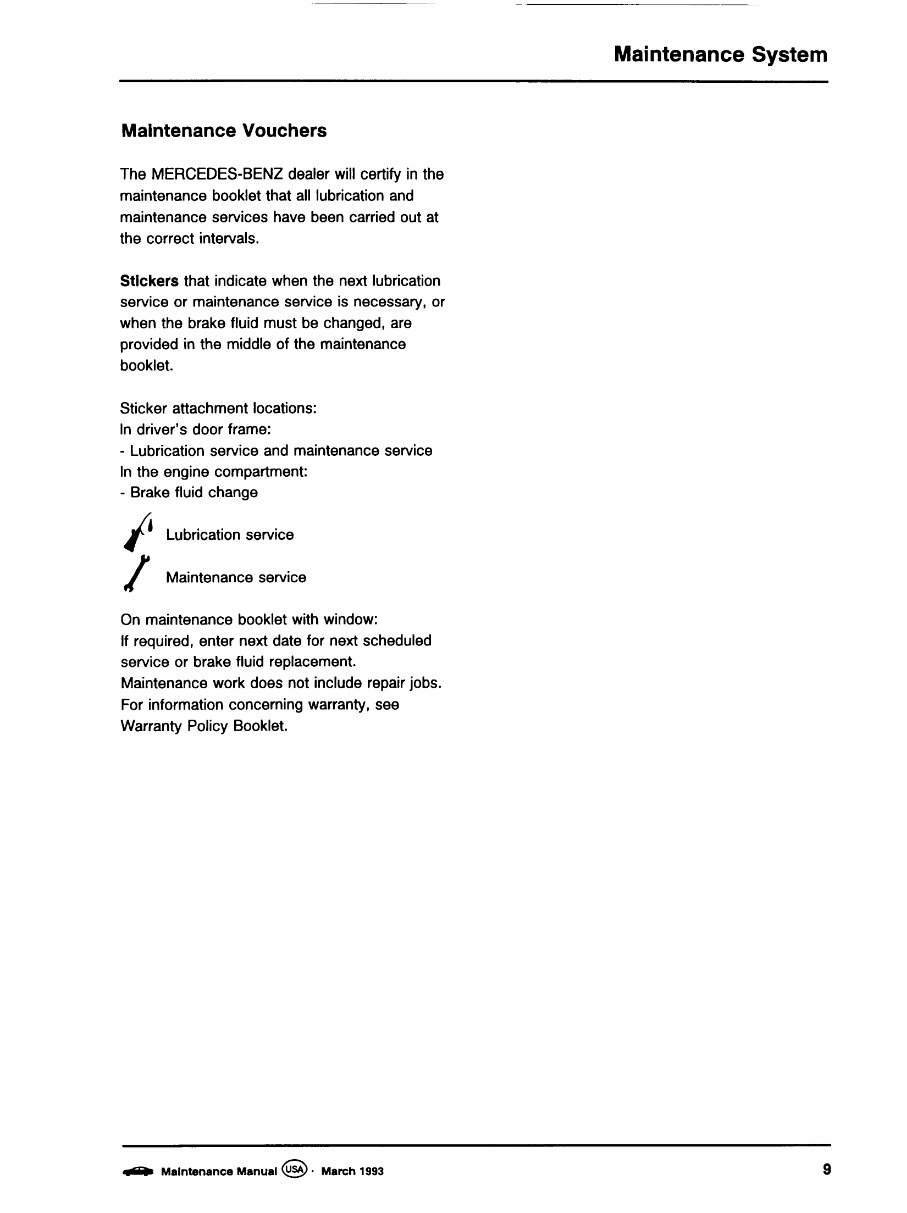 1981-1993 Mercedes-Benz Vehicles OEM Maintenance Manual preview img 9