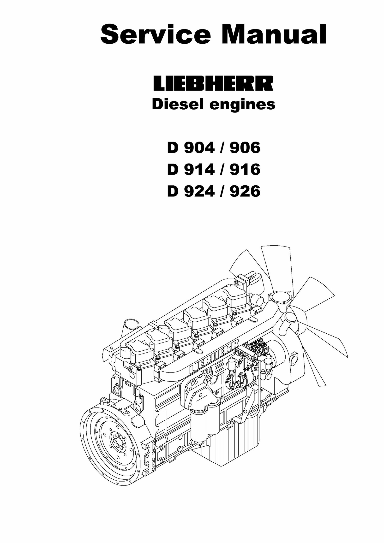 Liebherr D924t-e D924ti-e, D926t-e D926ti-e Diesel Engine Complete Workshop Service Repair Manual preview img 1