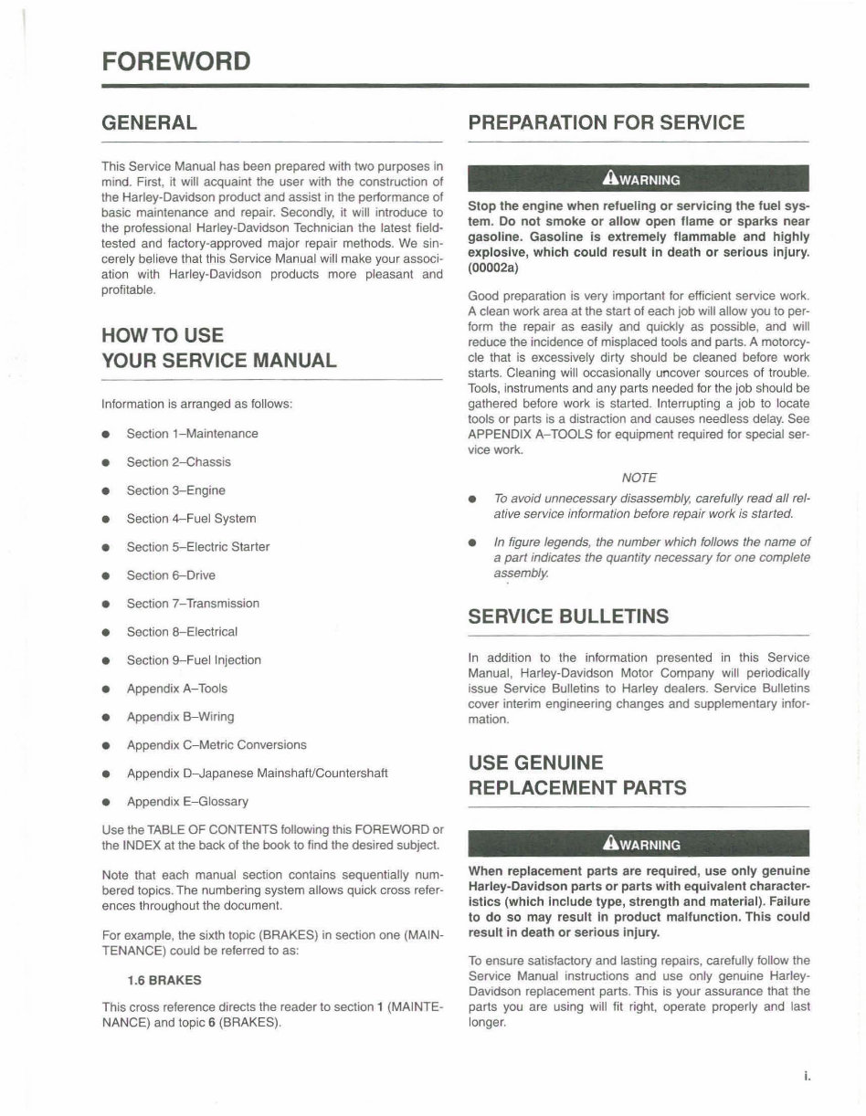 2006-2009 Harley-Davidson FXSTB Softail Night Train OEM Service & Repair Manual preview img 2