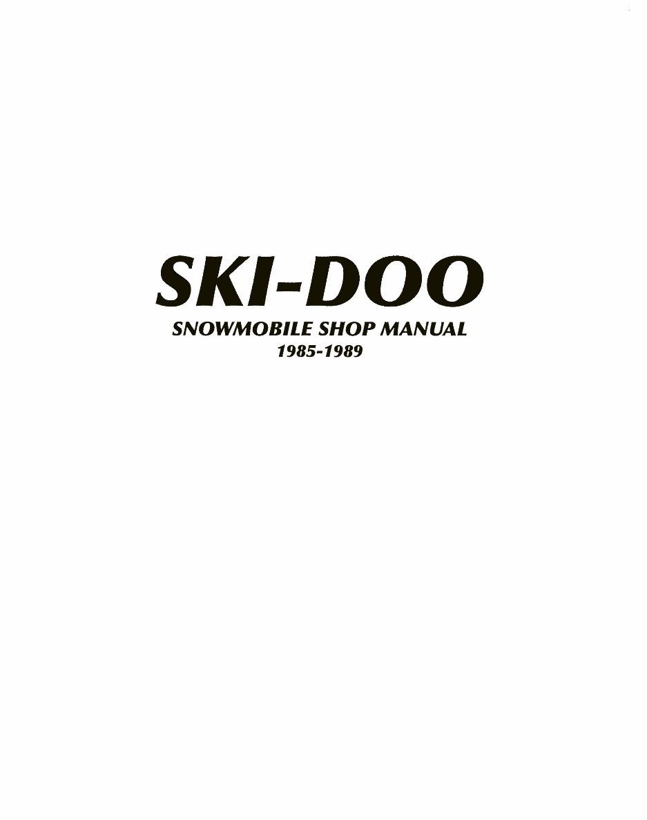 1985-1989 Ski-Doo Tundra Service & Repair Manual preview img 9