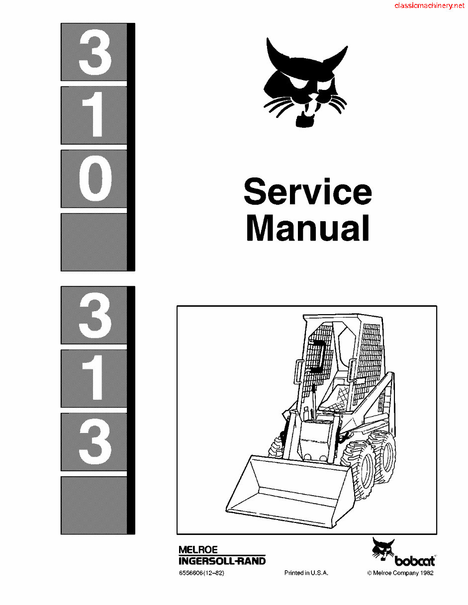 Bobcat 313 Factory Service & Work Shop Manual preview img 1