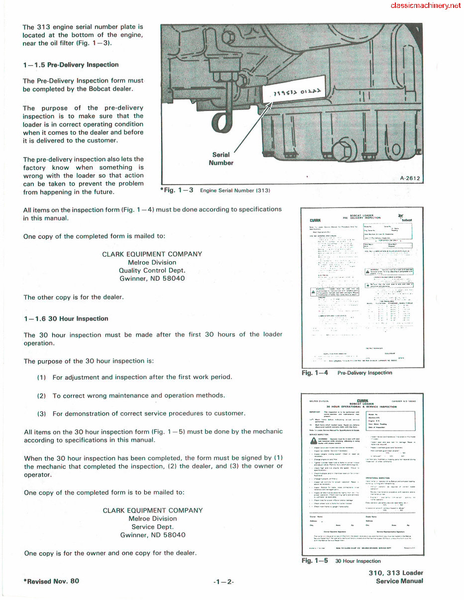 Bobcat 313 Factory Service & Work Shop Manual preview img 6