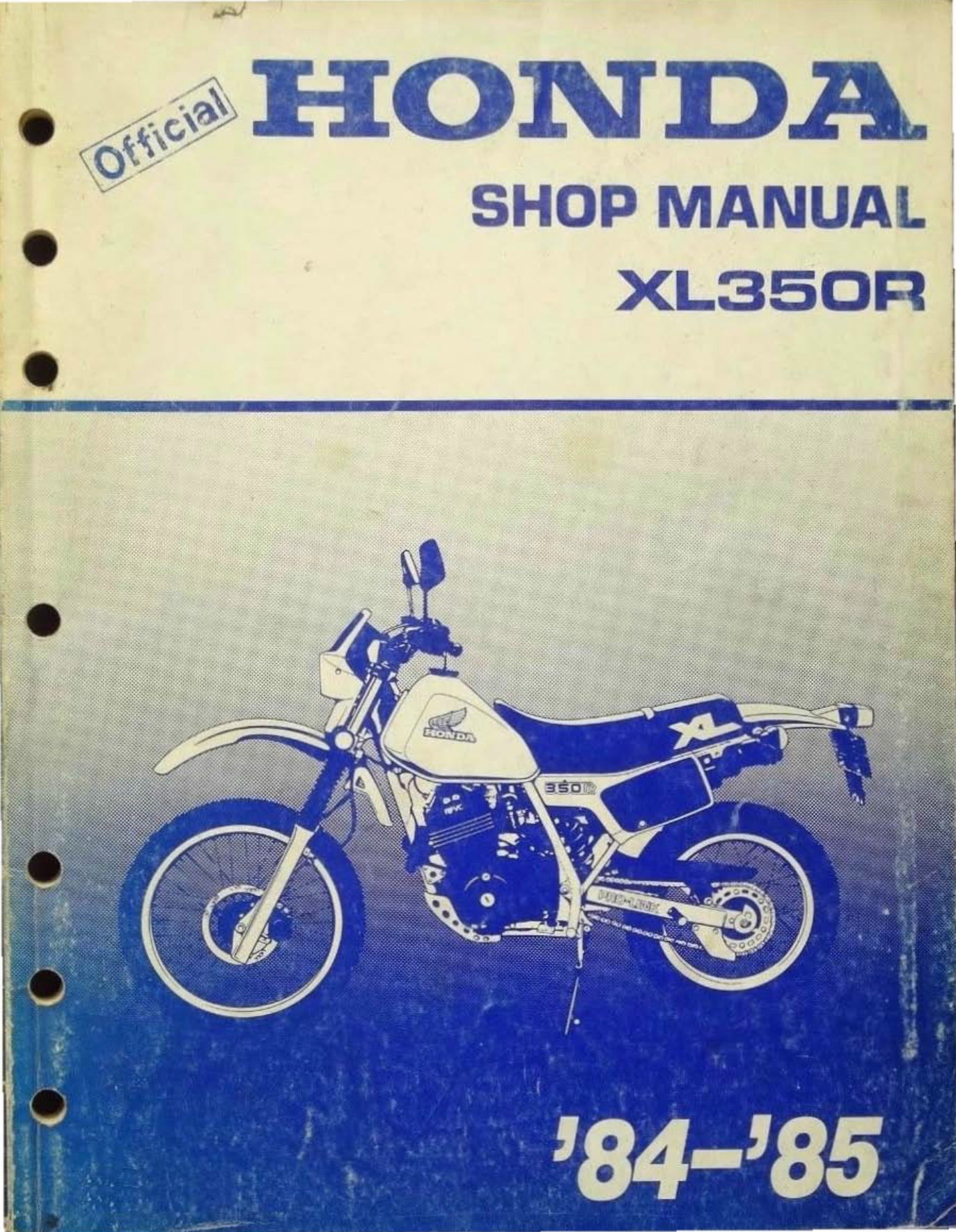 1984-1985 XL350R XL350 Service & Repair Manual preview img 1