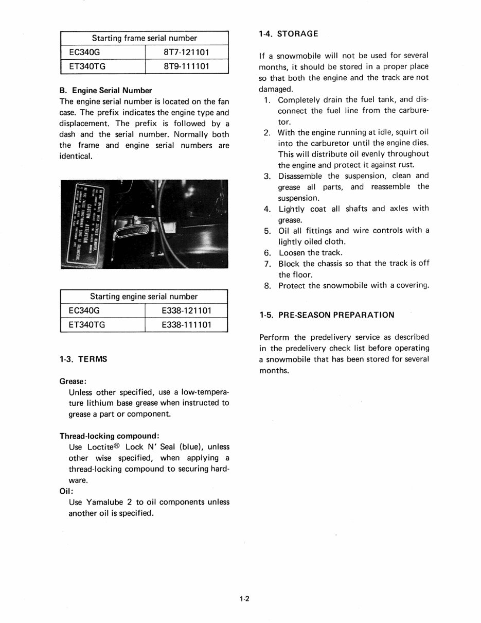 1983 YAMAHA ENTICER ET340 Factory Service & Work Shop Manual preview img 4