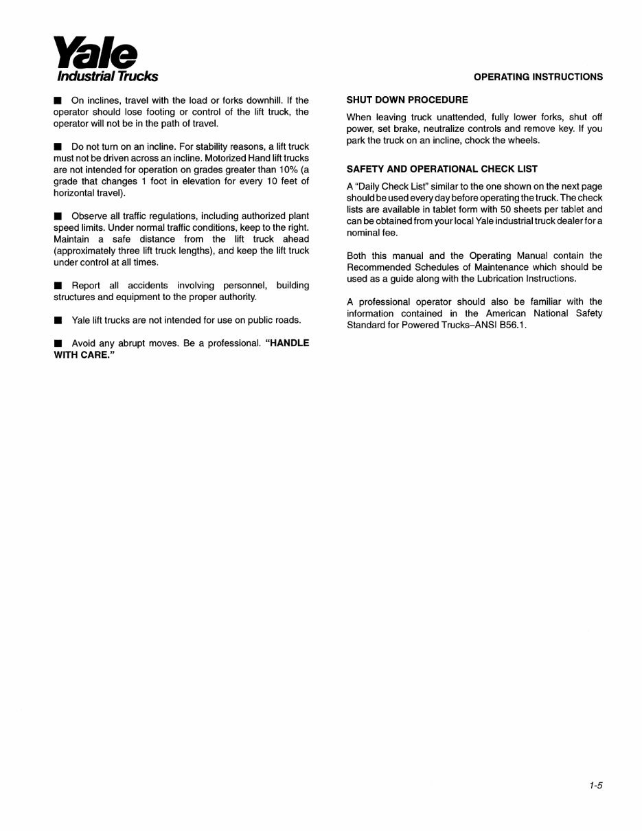 Yale MRW 020 - 030, MSW 020 - 030 - 040 Lift Truck Service Repair and Maintenance Manual preview img 10