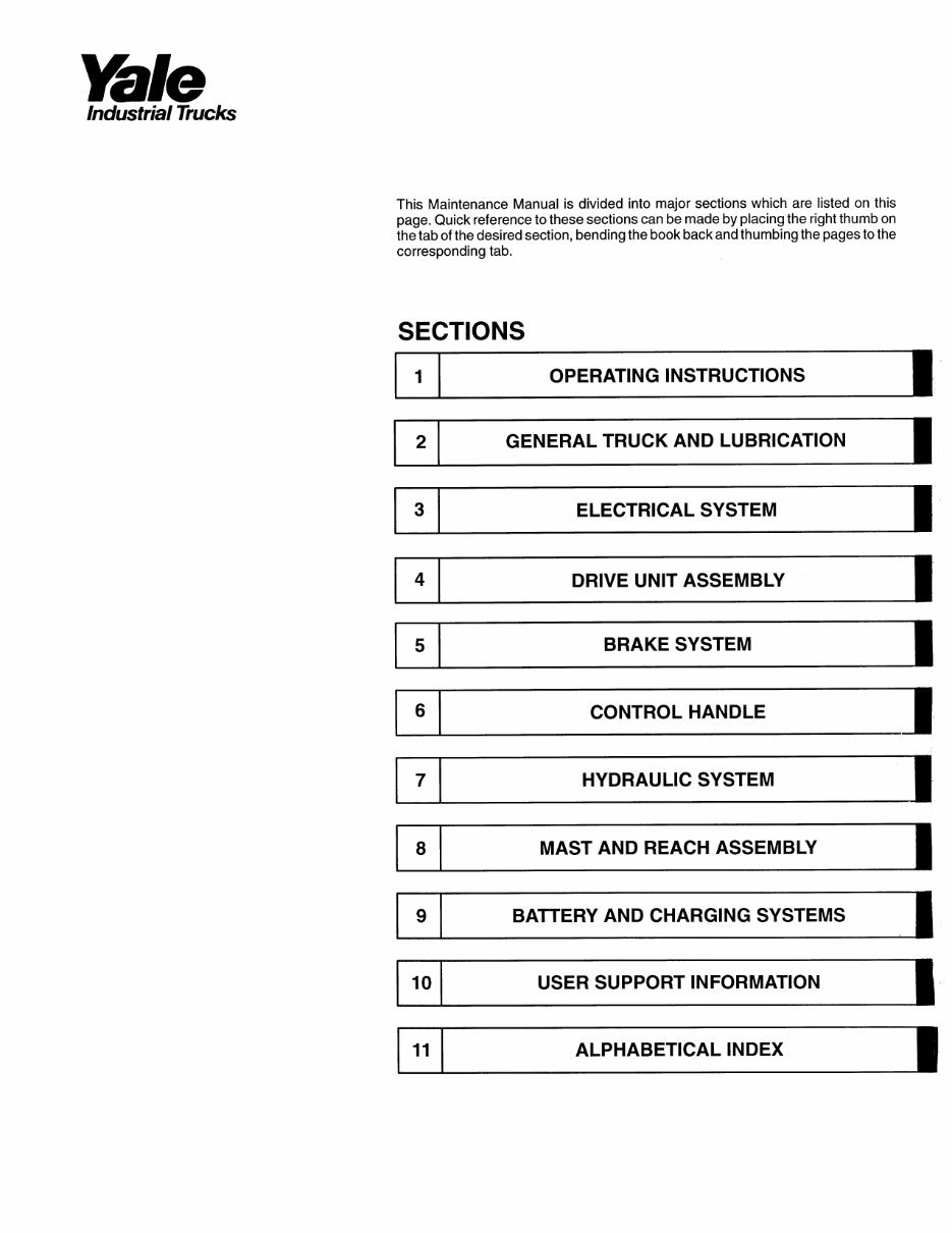 Yale MRW 020 - 030, MSW 020 - 030 - 040 Lift Truck Service Repair and Maintenance Manual preview img 3
