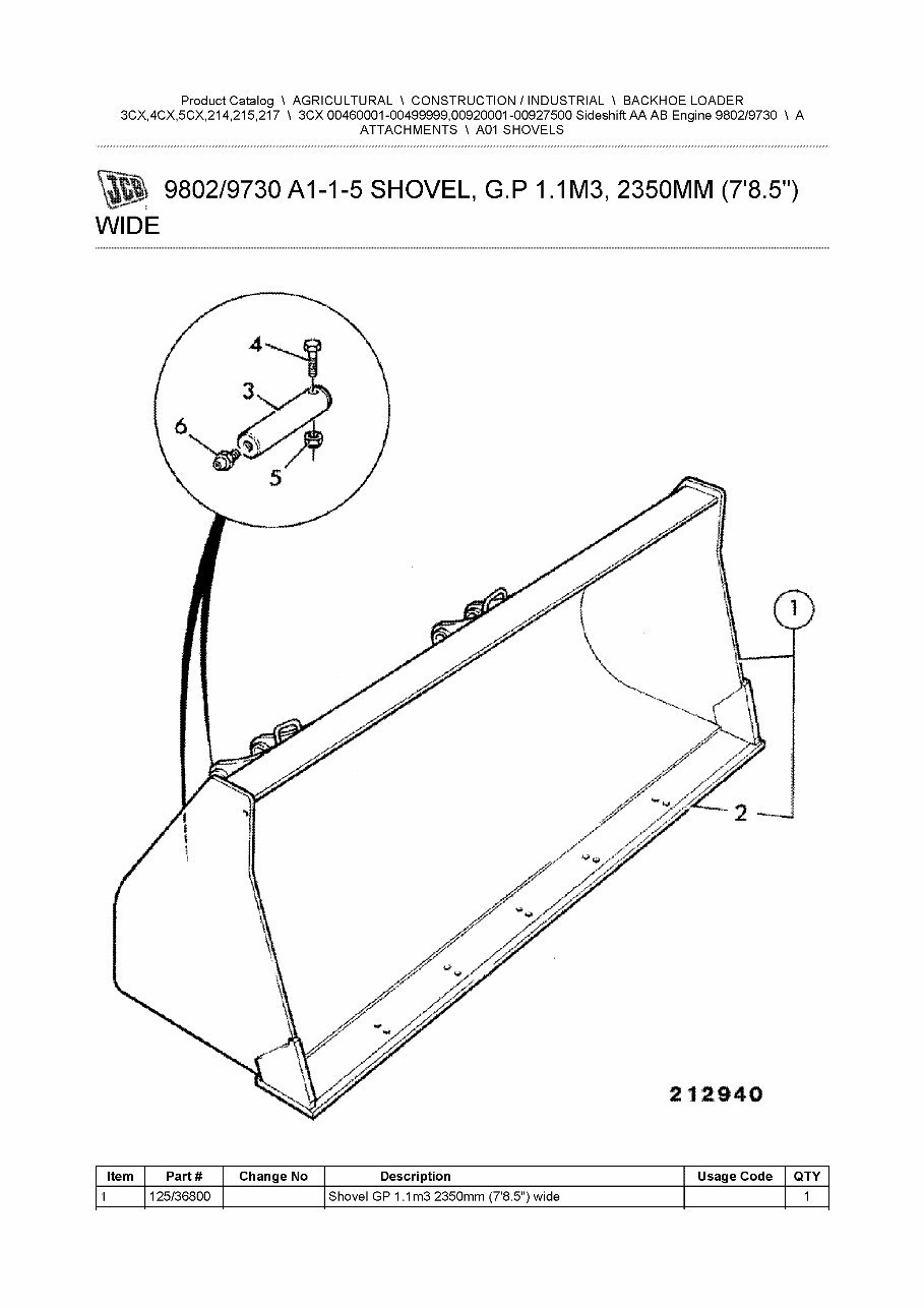 JCB 3CX (24 Volt) BACKHOE Loader Parts Catalog Manual (SER. 00460001-00499999,00920001-00927500) preview img 2