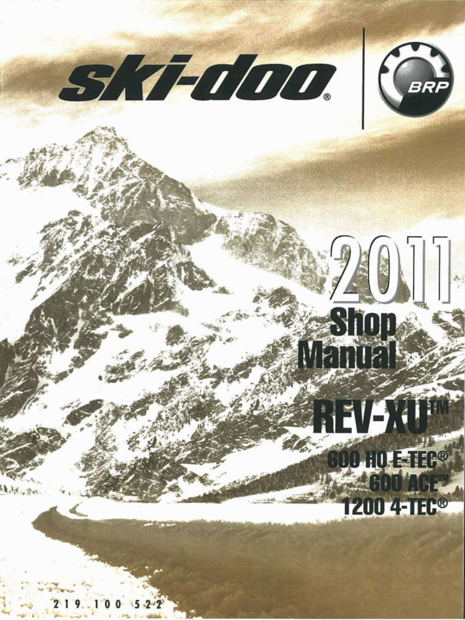 2010-2012 Ski-Doo REV-XU Snowmobile All Models Service & Repair Manual preview img 1