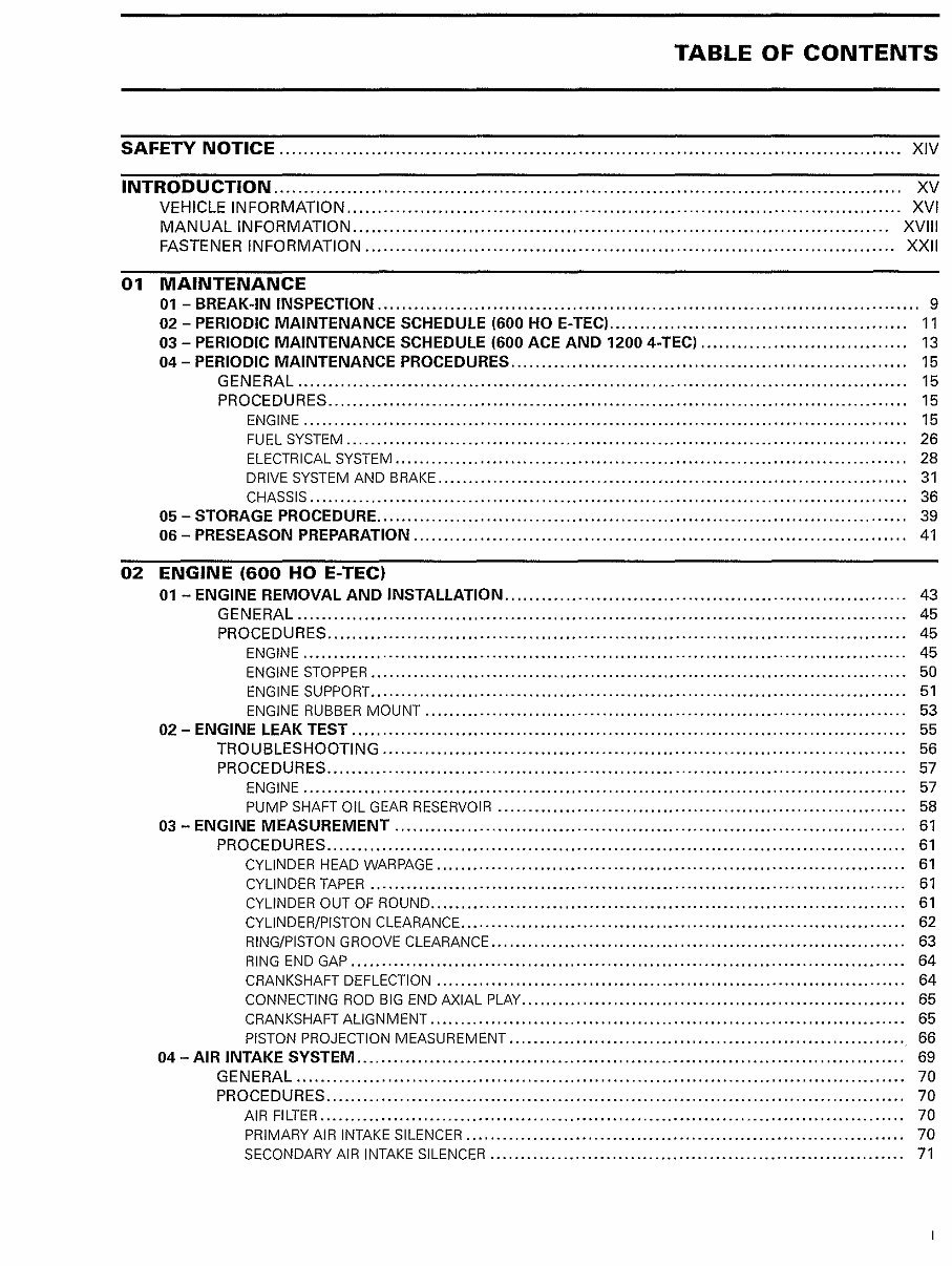 2010-2012 Ski-Doo REV-XU Snowmobile All Models Service & Repair Manual preview img 2