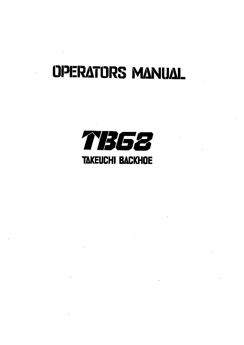 Takeuchi TB68 operators manual preview img 1