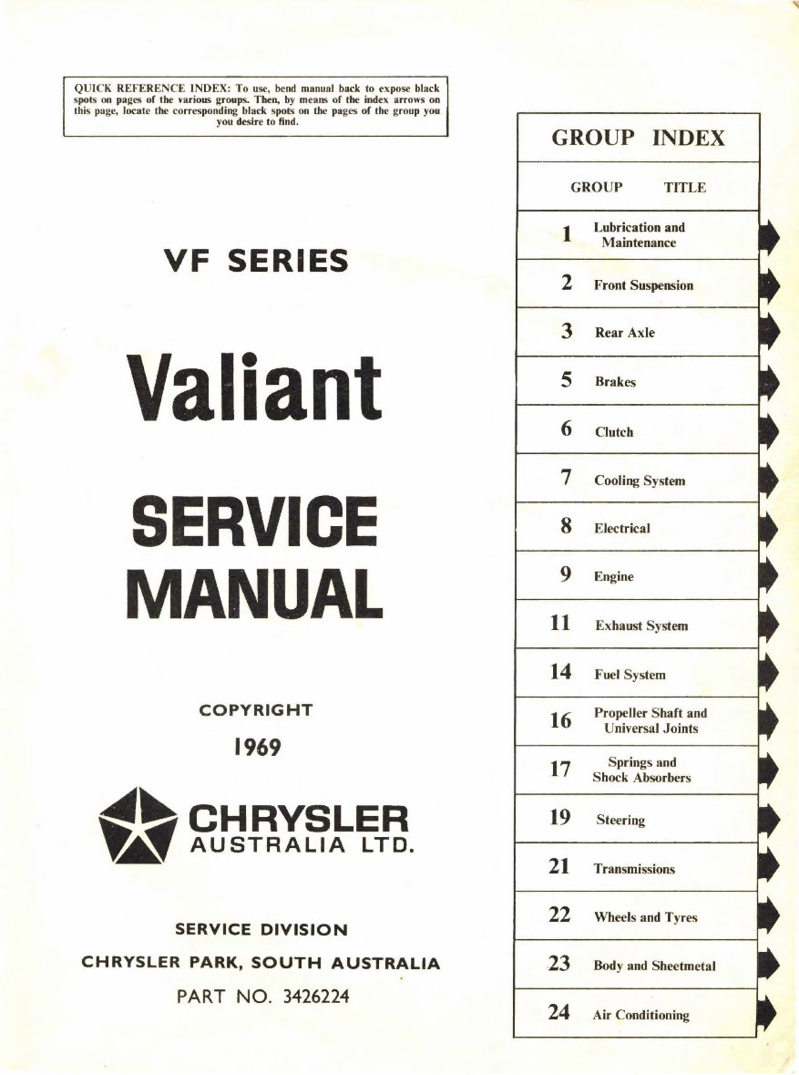 Chrysler Valiant VF Series workshop manual preview img 1