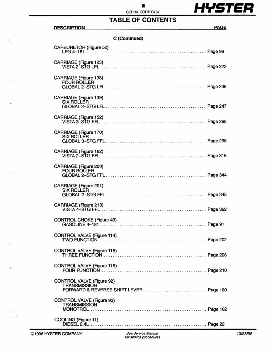 Hyster Spacesaver C187 Forklifts (S40XL/S50XL/S60XL) Parts Catalog preview img 4