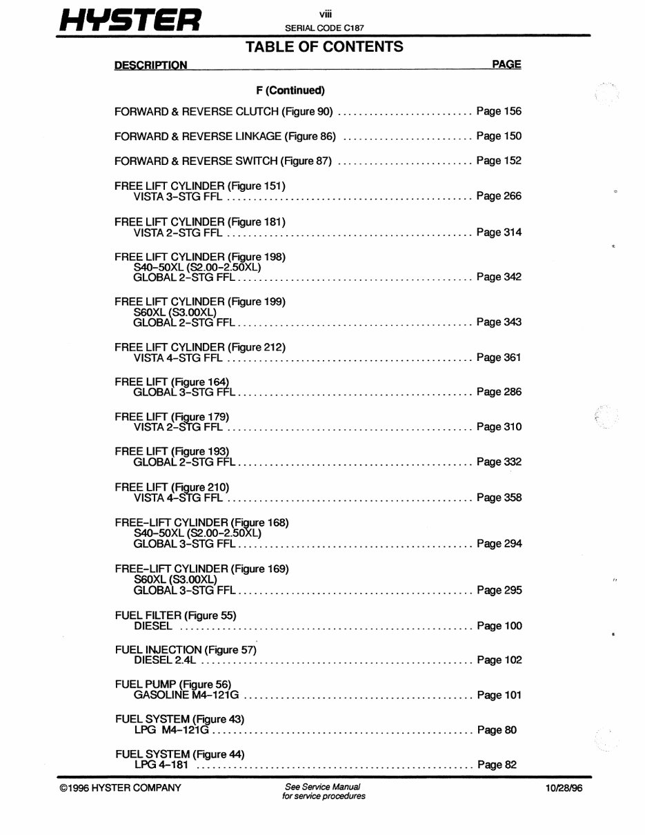 Hyster Spacesaver C187 Forklifts (S40XL/S50XL/S60XL) Parts Catalog preview img 9