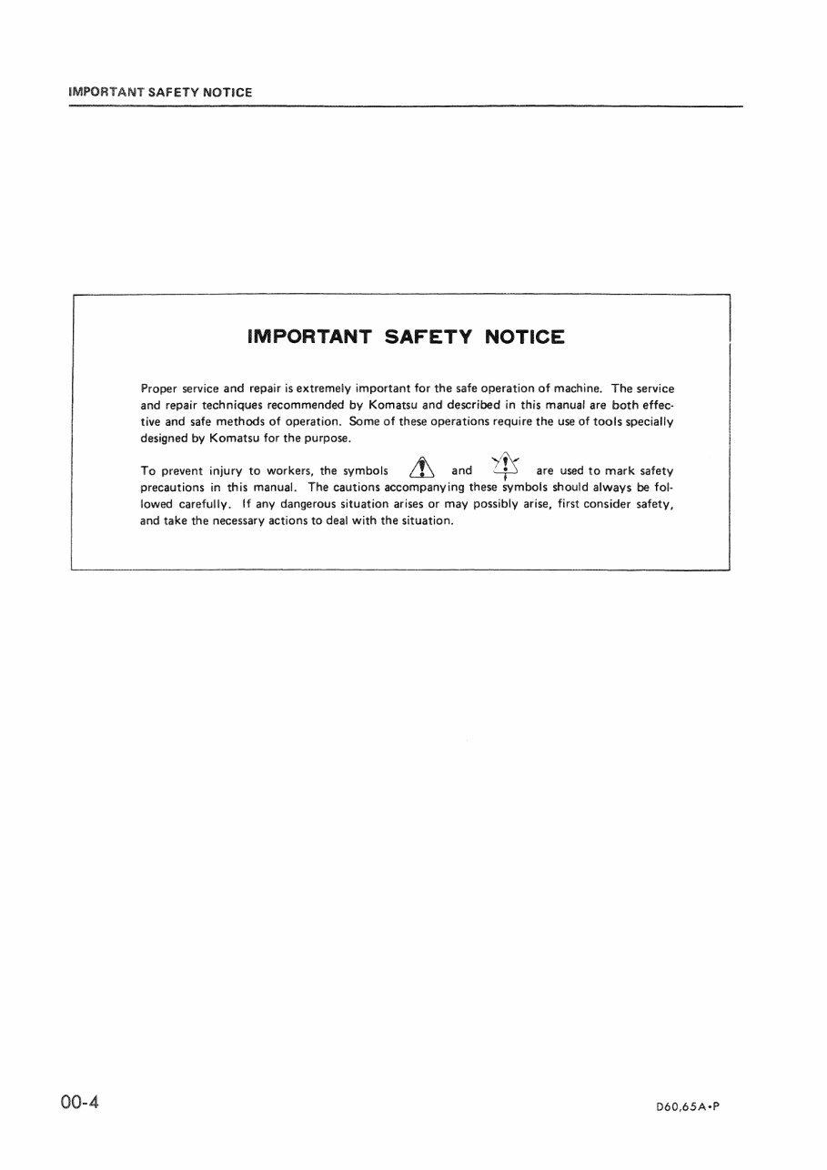 Komatsu D60A-6 D60P-6 D65A-6 D65P-6 Dozer Bulldozer Service Repair Workshop Manual (SN: 31001 and up, 32001 and up) preview img 6