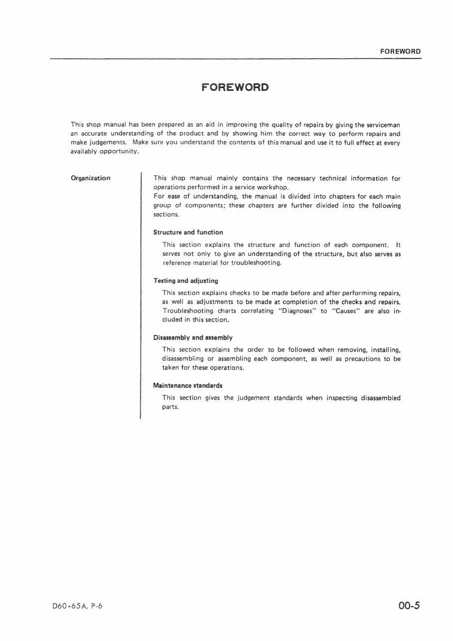 Komatsu D60A-6 D60P-6 D65A-6 D65P-6 Dozer Bulldozer Service Repair Workshop Manual (SN: 31001 and up, 32001 and up) preview img 7