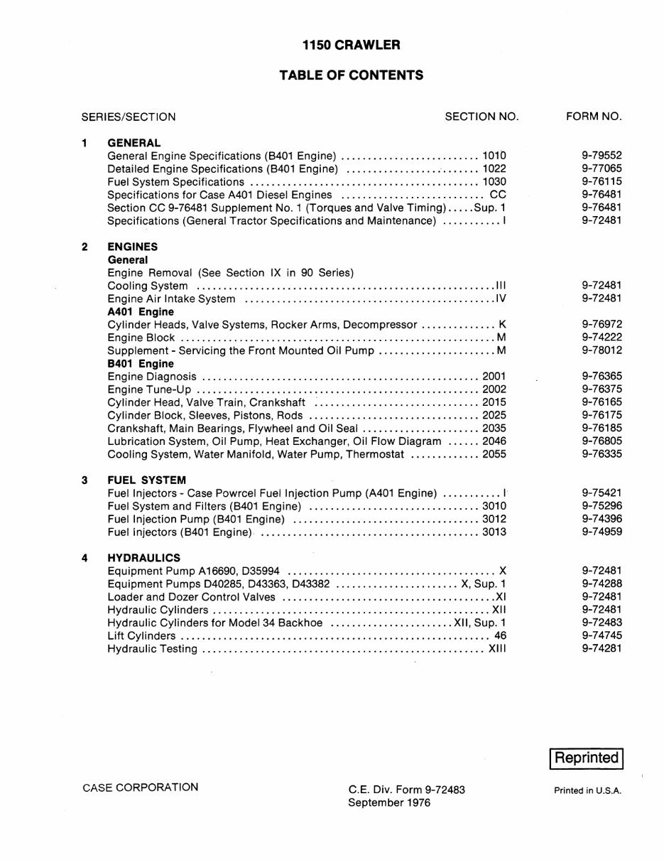 CASE 1150 Crawler Service Repair Workshop Manual preview img 2