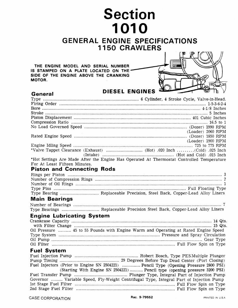 CASE 1150 Crawler Service Repair Workshop Manual preview img 4