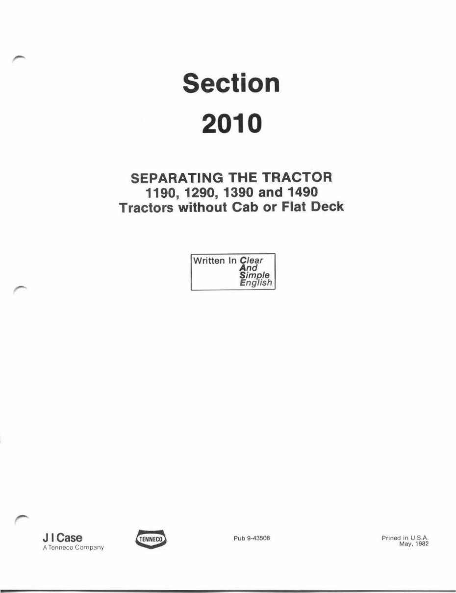 Case IH 1190/1194/1290/1390/1394 Tractors OEM Service & Repair Manual preview img 4