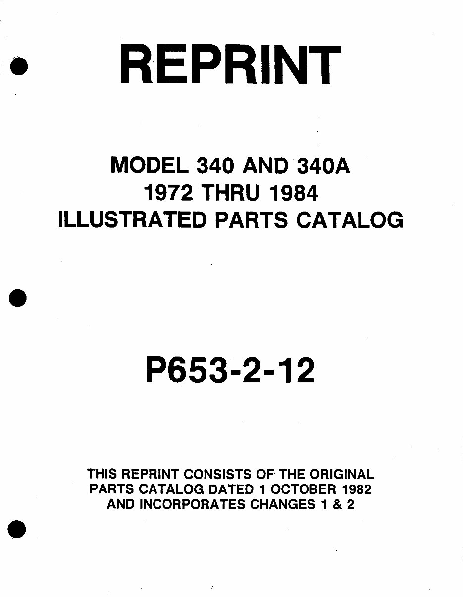 1972-1980 Cessna 340 IPC Parts Catalog (P653-2-12) preview img 1