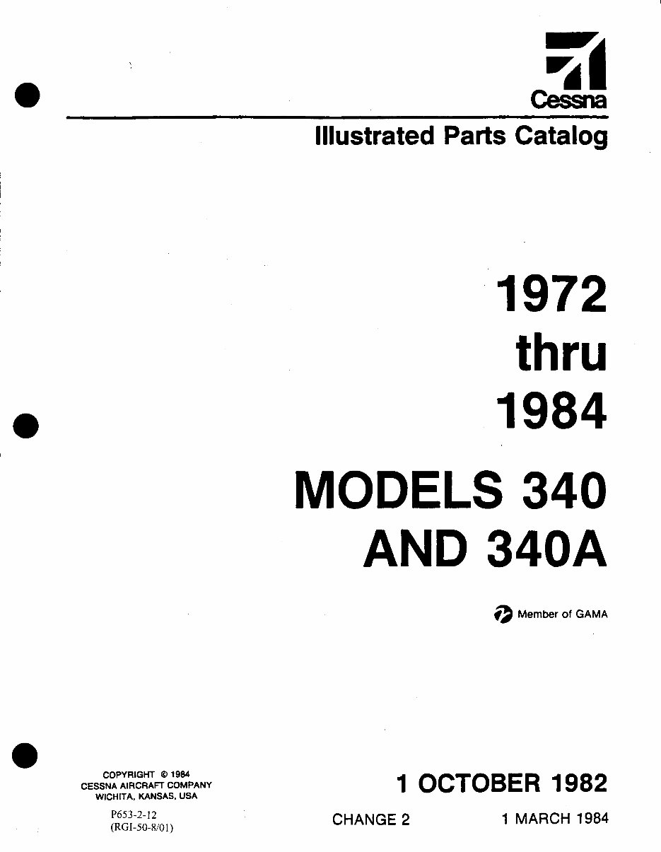 1972-1980 Cessna 340 IPC Parts Catalog (P653-2-12) preview img 2