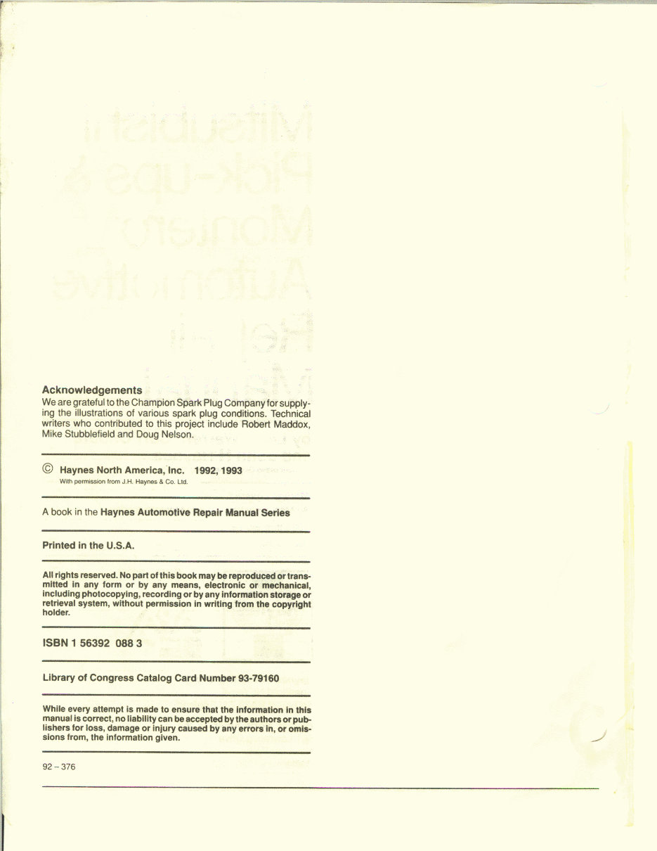 1982-1993 Mitsubishi Mighty MAX Truck Service & Repair Manual preview img 4