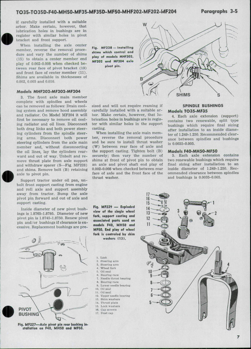 Massey Ferguson TO35/MF35/F40/MH50/MF50/MHF202/MF202/MF204 Tractors OEM Service & Repair Manual preview img 5