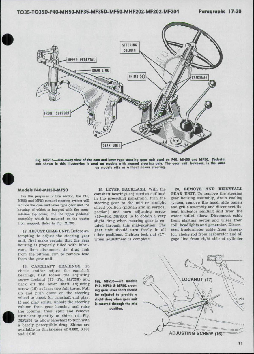 Massey Ferguson TO35/MF35/F40/MH50/MF50/MHF202/MF202/MF204 Tractors OEM Service & Repair Manual preview img 9