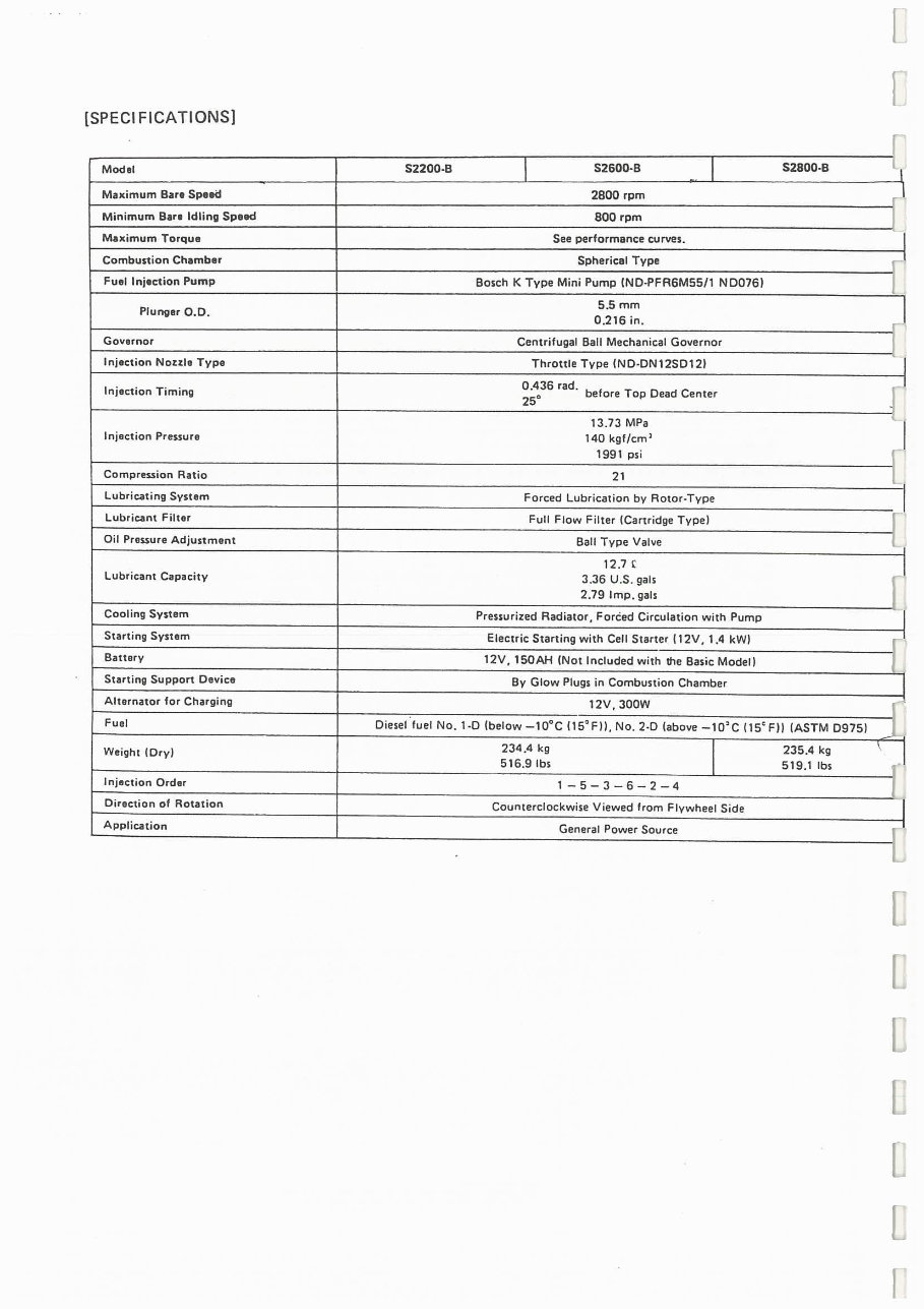 Kubota S2200-B / S2600-B / S2800-B Diesel Engines Service & Repair Manual preview img 3