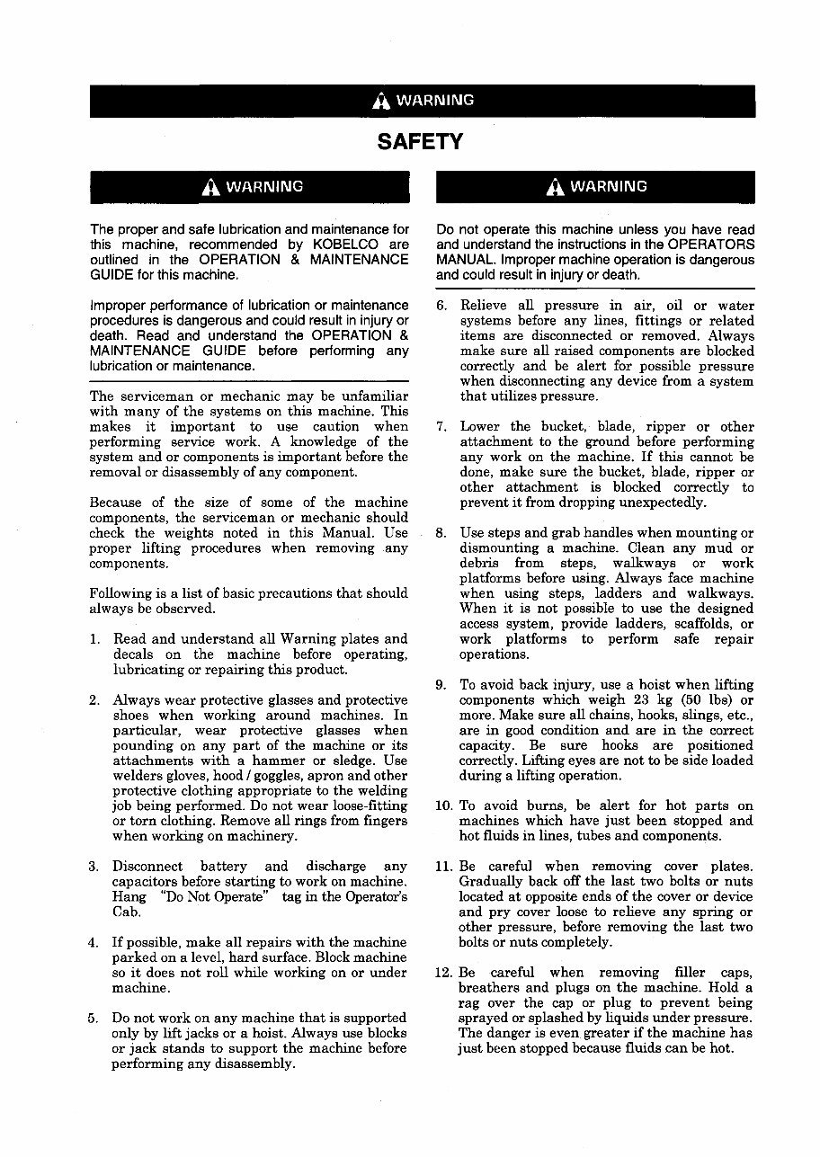 Kobelco SK330 Service Manual preview img 3