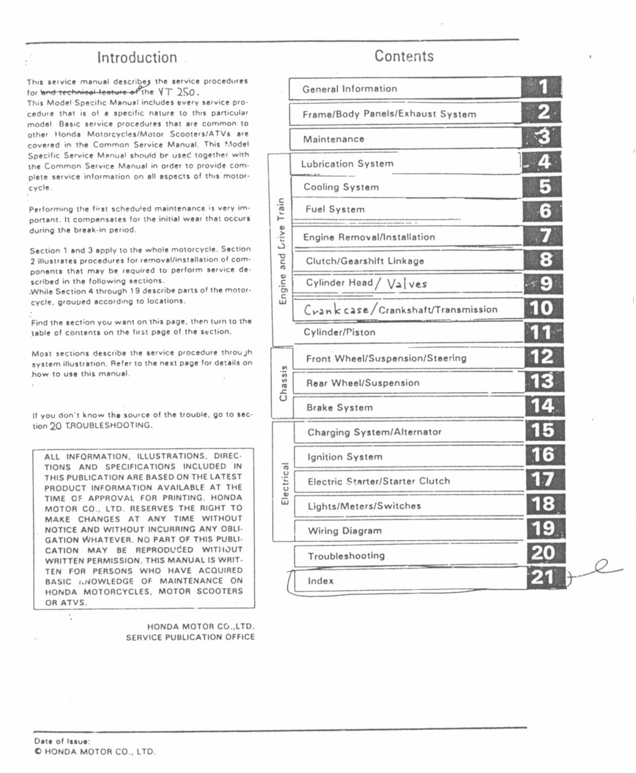 HONDA SPADA VT250 Service Repair Manual preview img 2