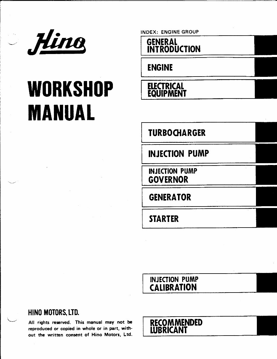 HINO EH700 Diesel Engine Workshop Service Manual preview img 5