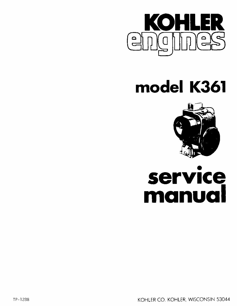 Kohler K361 Engine Full Service Repair Manual preview img 1