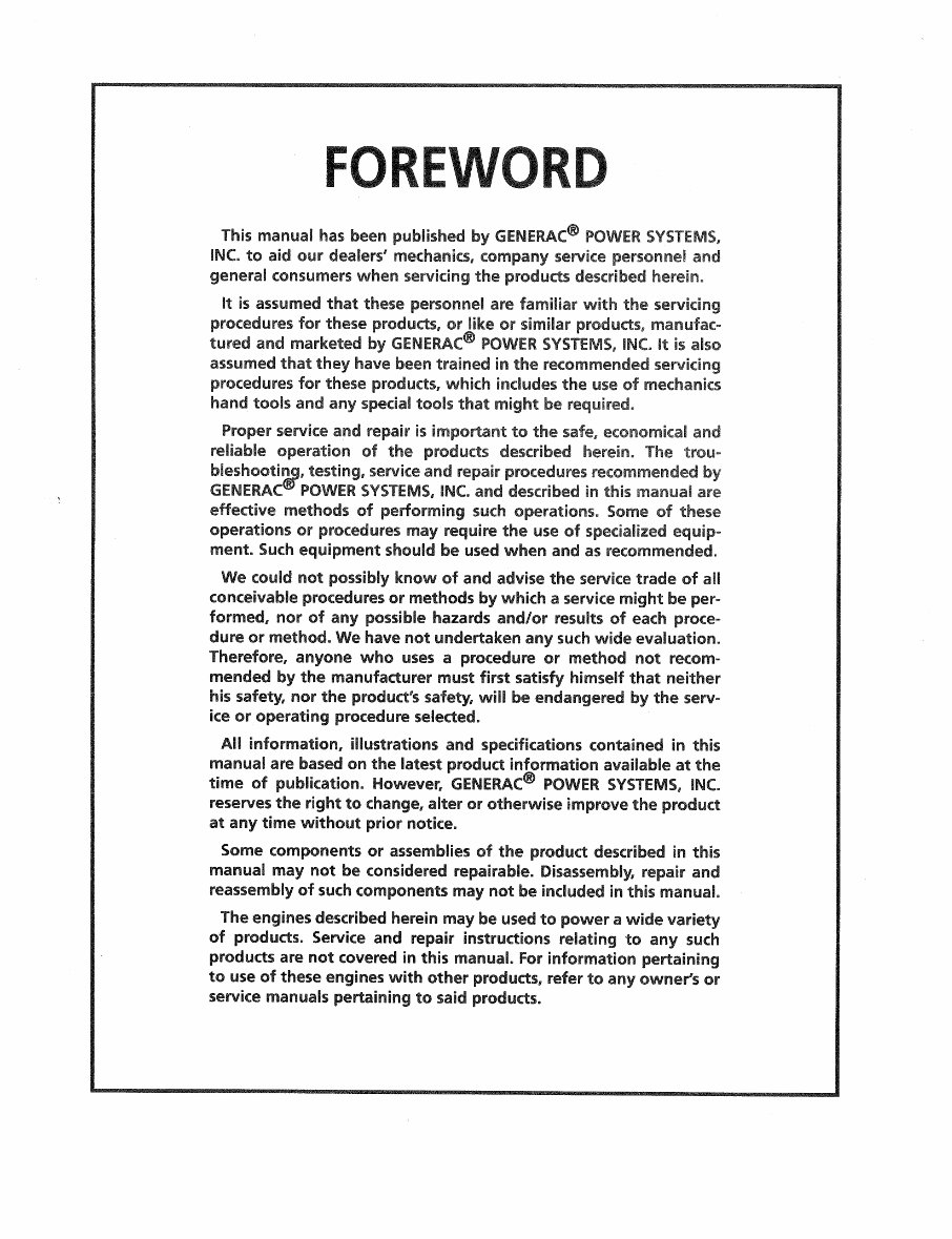 Generac 1.5 Liter Gas Engine Service Repair Manual preview img 2