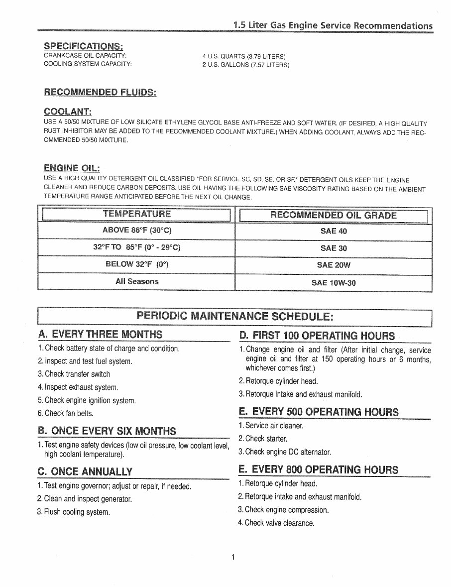 Generac 1.5 Liter Gas Engine Service Repair Manual preview img 5