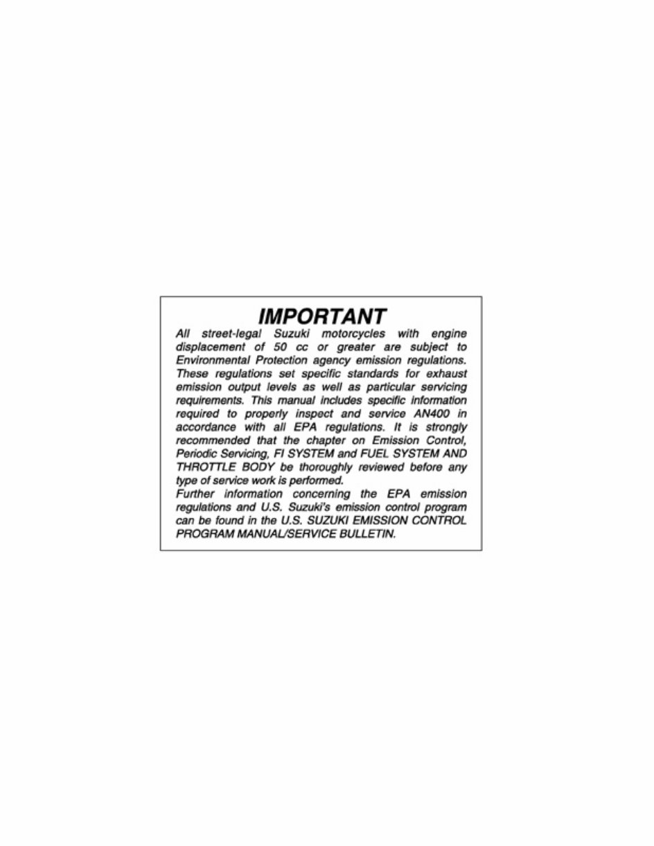 2003-2006 Suzuki AN400 Burgman 400 Service & Repair Manual preview img 2