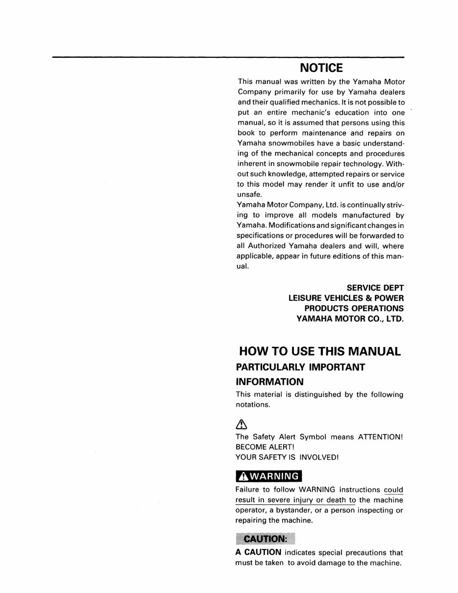 1991-1997 Yamaha Venture VT480 Snowmobile Service Repair Factory Manual INSTANT (1991 1992 1993 1994 1995 1996 1997) preview img 3