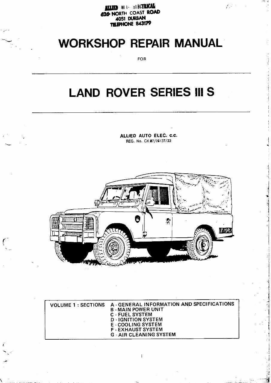 Land Rover Series 3 Service Manual preview img 2