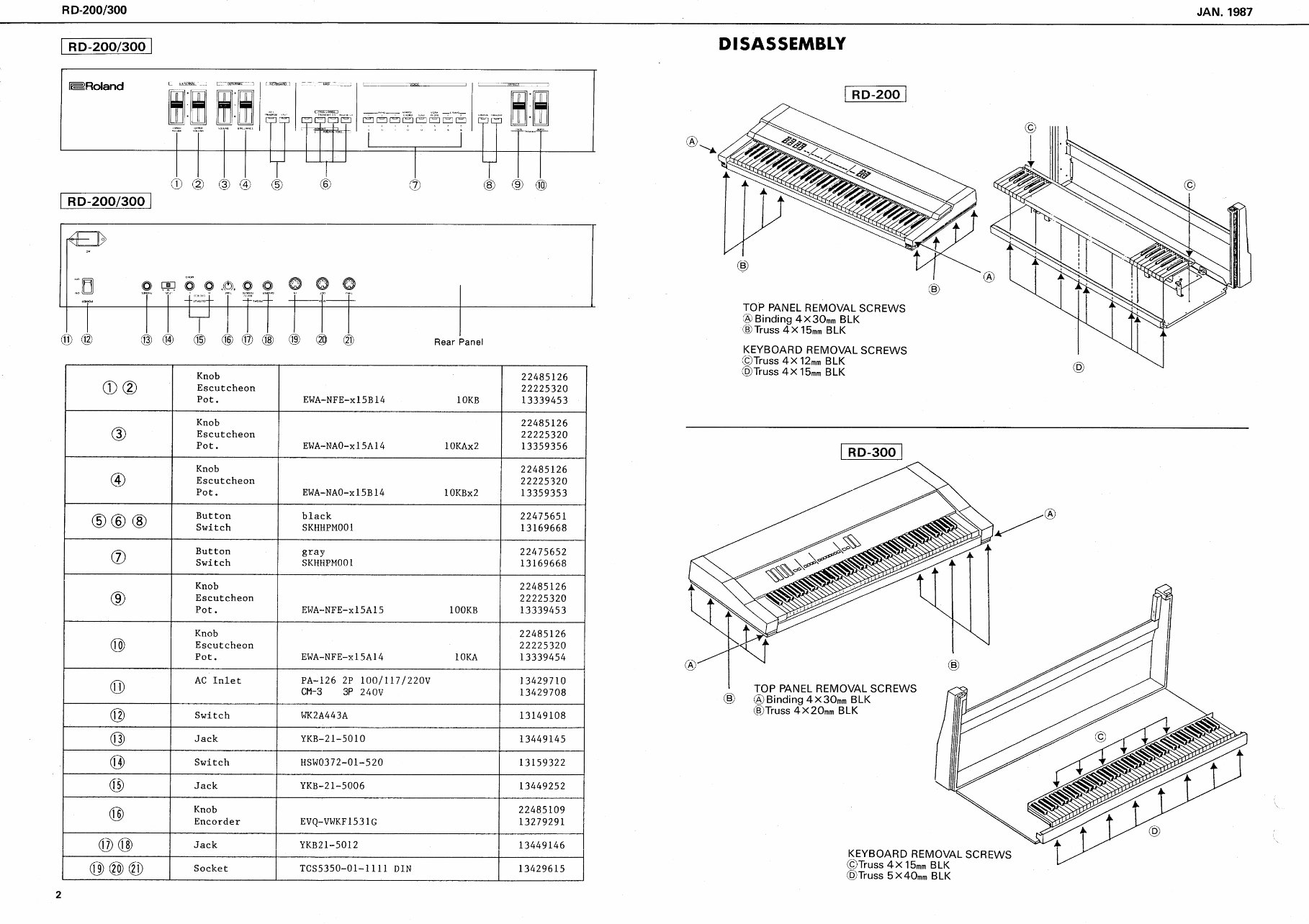 Roland RD-200 RD-300 rd200 rd300 complete service manual preview img 2
