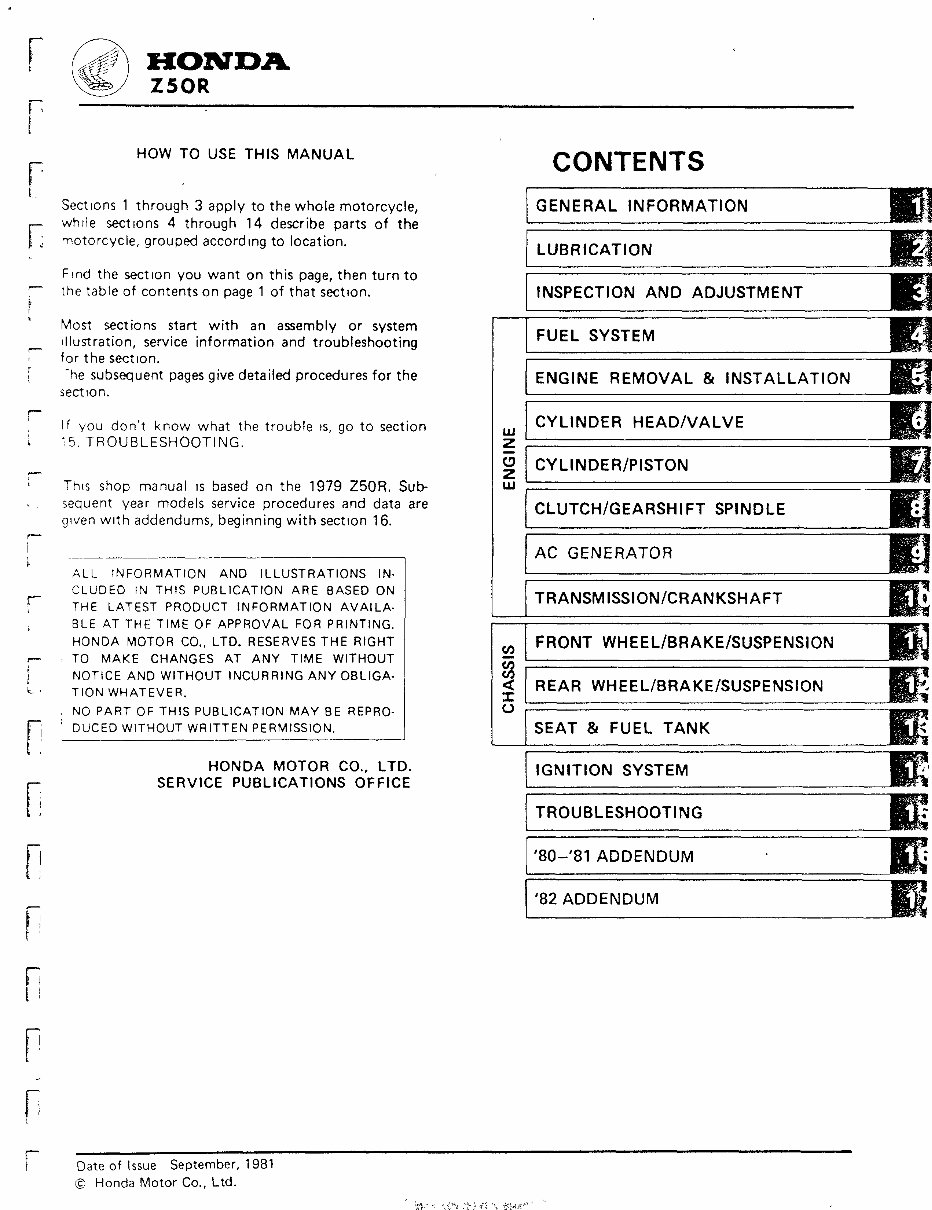 1979-1982 Z50R Service & Repair Manual preview img 1