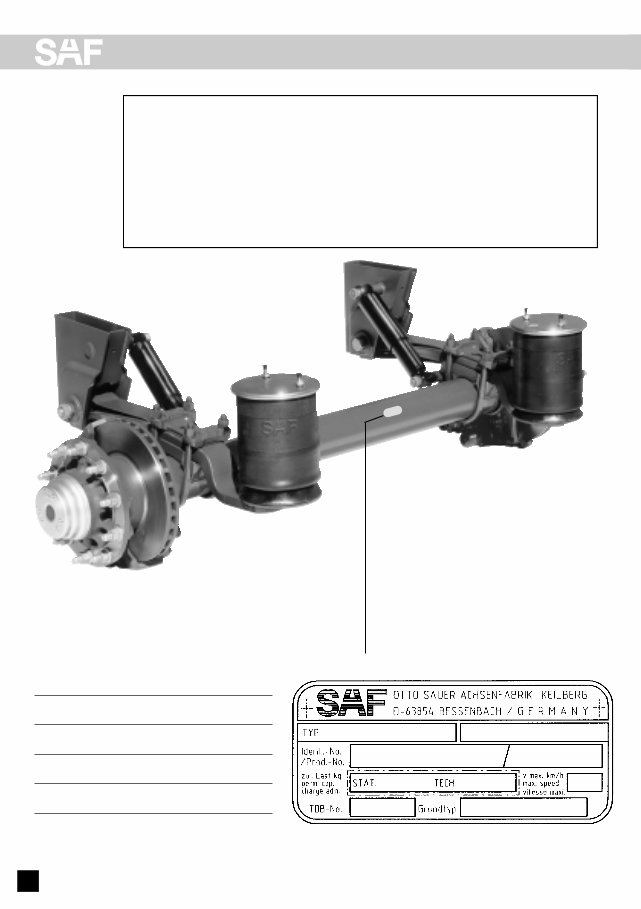 SAF axles and Suspension Assemblies Service Parts Manual preview img 2