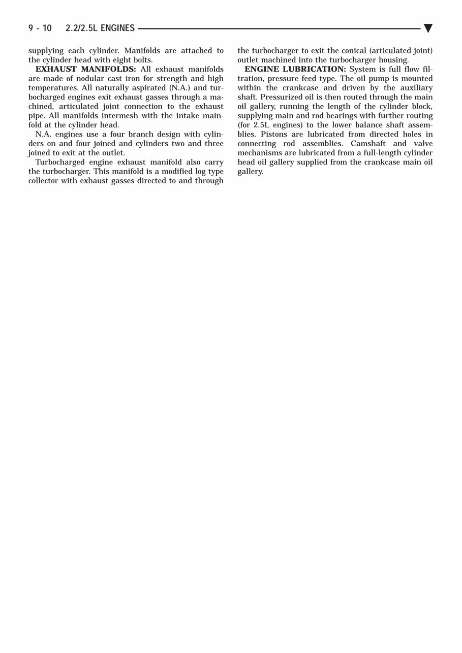 1992-1993 Chrysler LeBaron / Fifth Avenue / Acclaim / Dodge Shadow Service & Repair Manual preview img 10