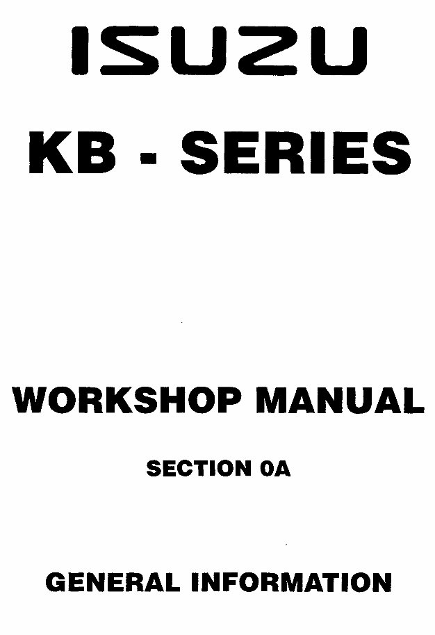 1993-1996 Isuzu KB Series Service & Repair Manual preview img 3