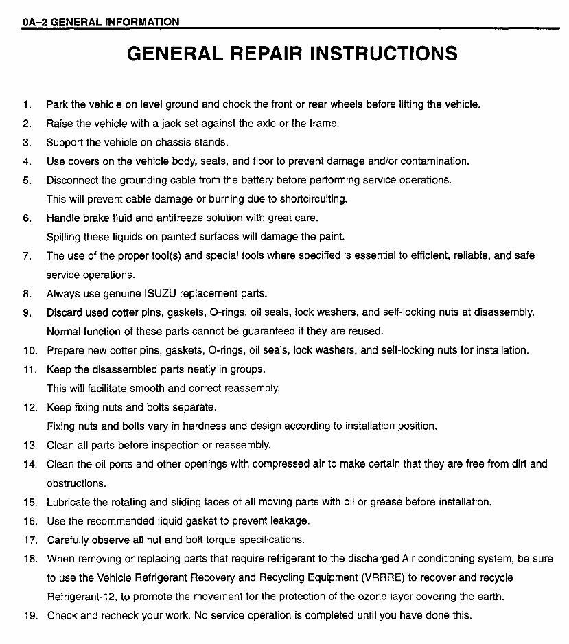 1993-1996 Isuzu KB Series Service & Repair Manual preview img 5