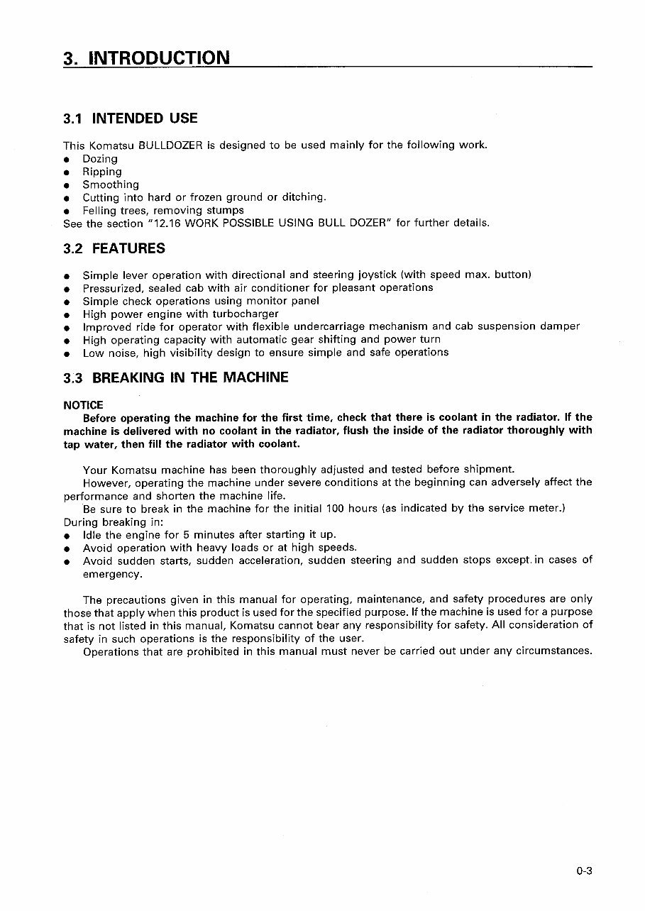 KOMATSU D155AX-3 BULLDOZER Operation & Maintenance Manual preview img 4