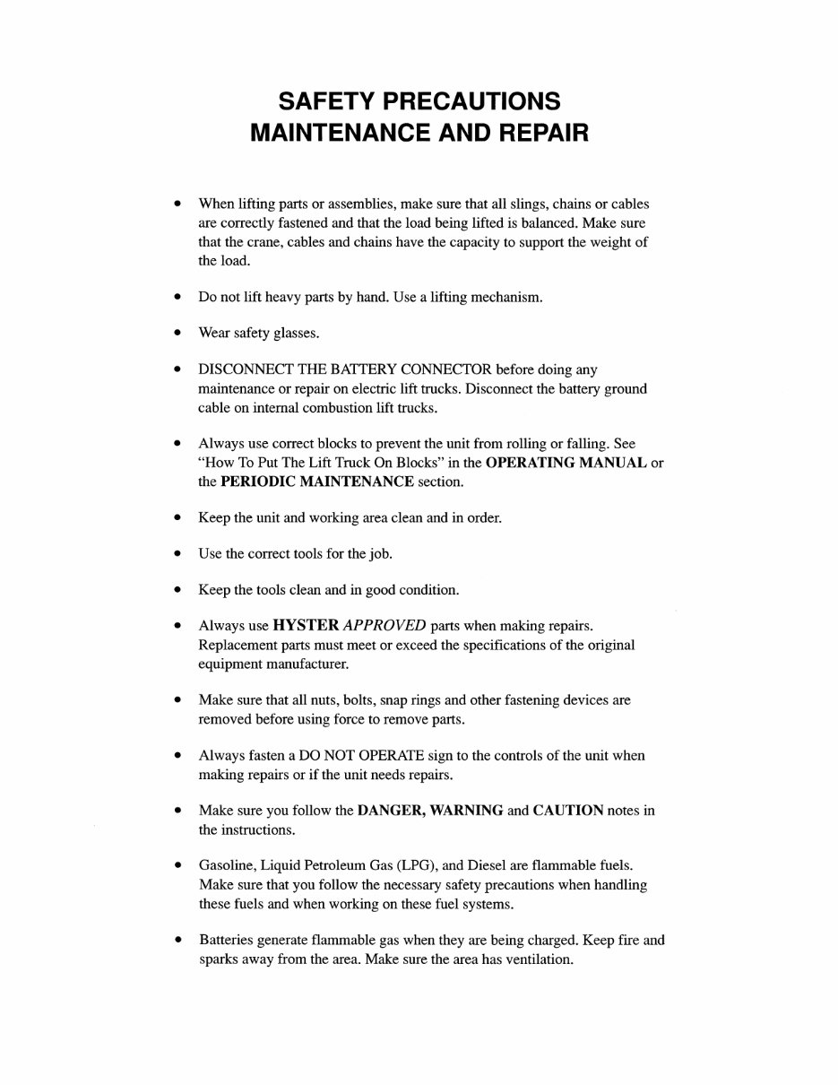 Hyster A177 (H2.00XL H2.50XL H3.00XL Europe) Forklift Service Repair Factory Manual INSTANT preview img 2