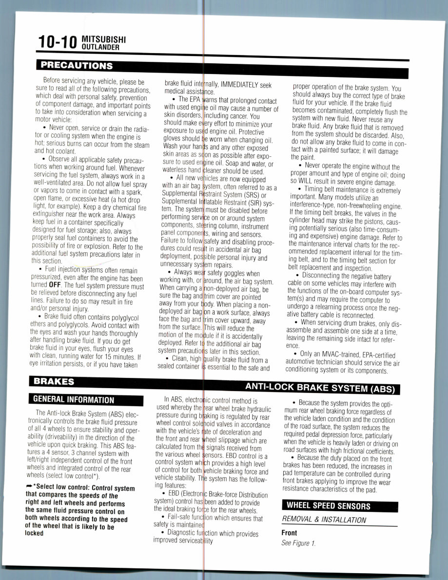 2010 Mitsubishi Outlander Service & Repair Manual preview img 10