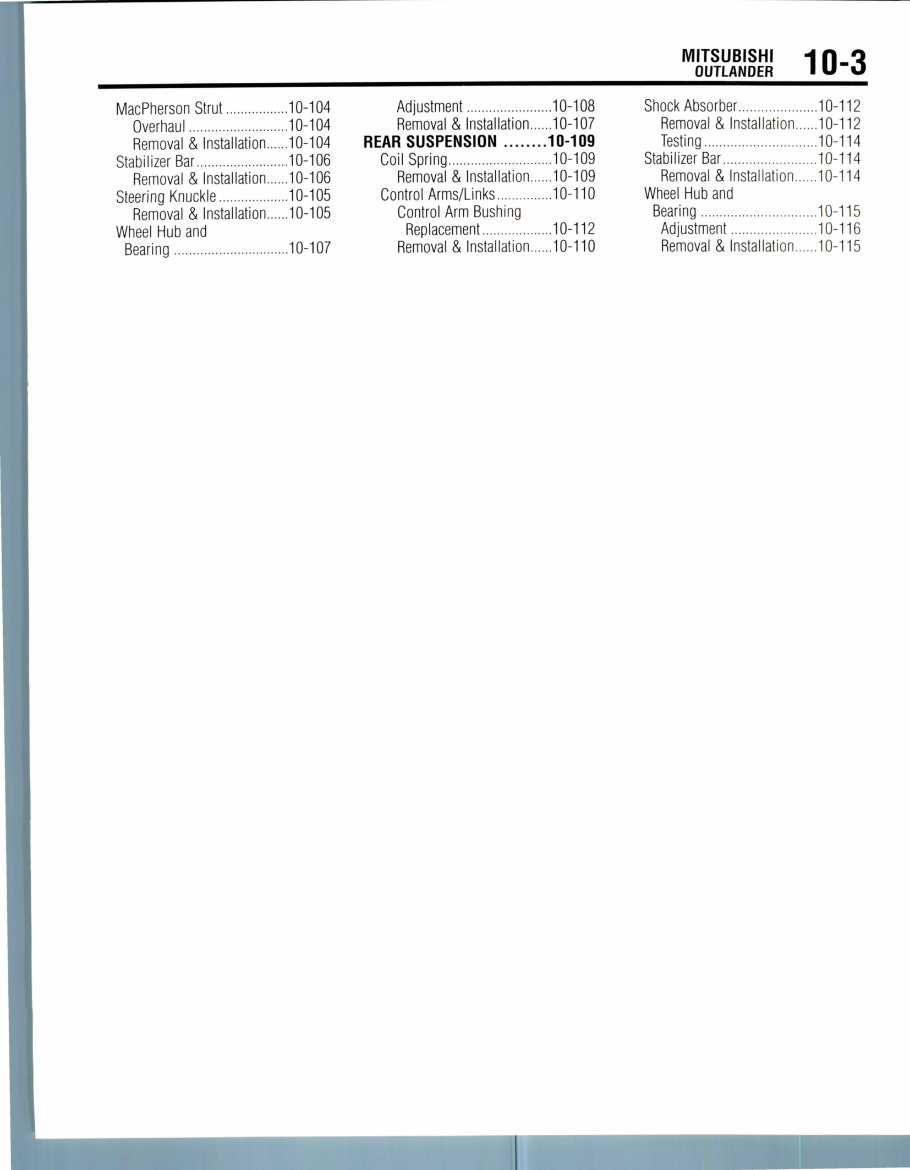 2010 Mitsubishi Outlander Service & Repair Manual preview img 3